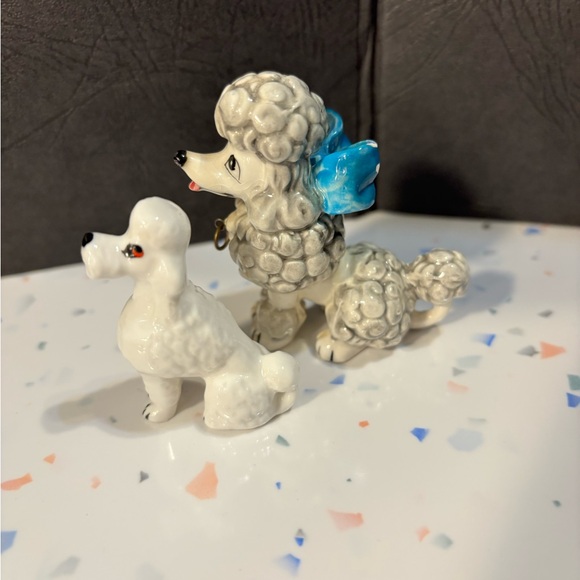 2 Vintage Goebel? Poodles Mid Century Ceramic Spaghetti Miniatures Decor Rare! - Picture 2 of 6